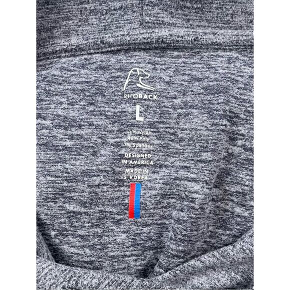 Rhoback Performance Hoodie Gray Hesi Size Large Pullover Athletic *Embroidered - Picture 4 of 11